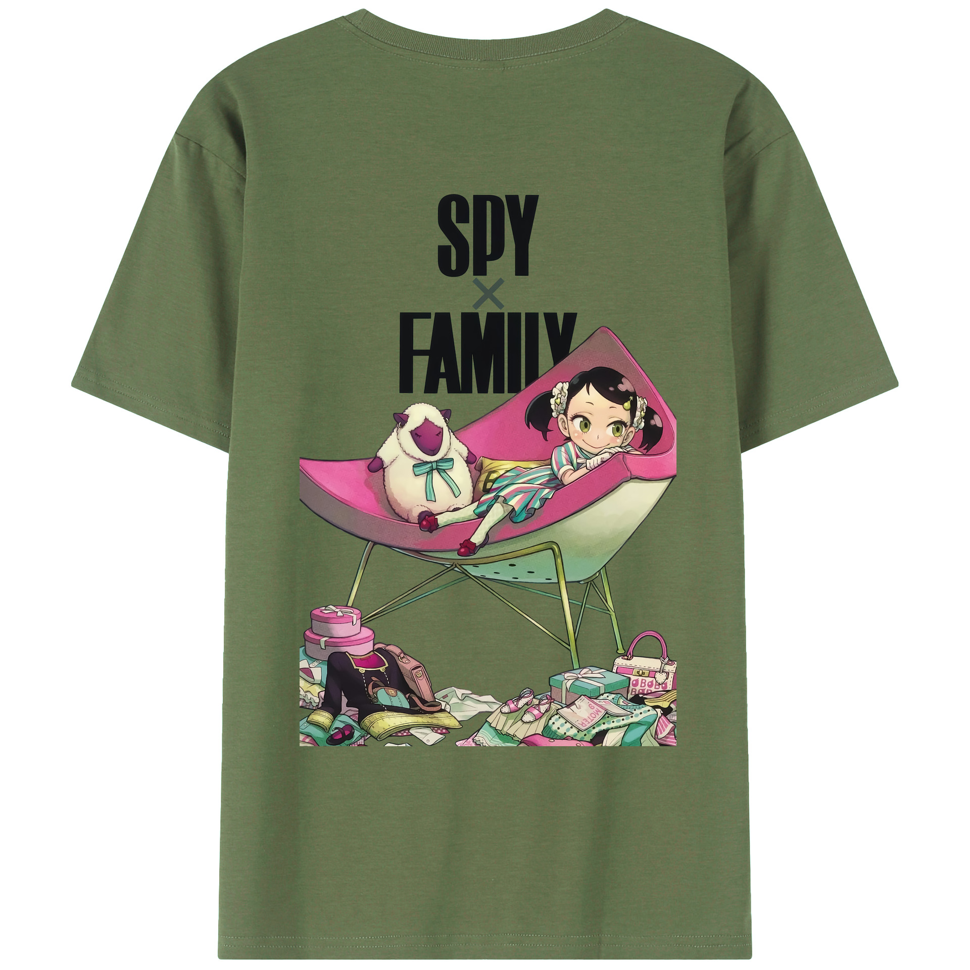 （画像用） SPY×FAMILY间谍家家酒 綿100％ メンズ半袖Tシャツ（バックプリント） 通気性
